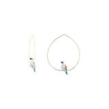 Buy Nach Bijoux Pink and Blue Bird Small Hoop Earrings Online for Women | Free 3-Hour Delivery in Dubai | Boom & Mellow UAE