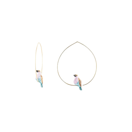 Buy Nach Bijoux Pink and Blue Bird Small Hoop Earrings Online for Women | Free 3-Hour Delivery in Dubai | Boom & Mellow UAE