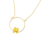 Buy Nach Bijoux Yellow Parrots Couple Mini Round Necklace Online for Women | Free 3-Hour Delivery in Dubai | Boom & Mellow UAE