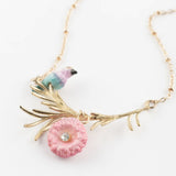 Buy Nach Bijoux Pink and Blue Bird On Branch Necklace Online for Women | Free 3-Hour Delivery in Dubai | Boom & Mellow UAE