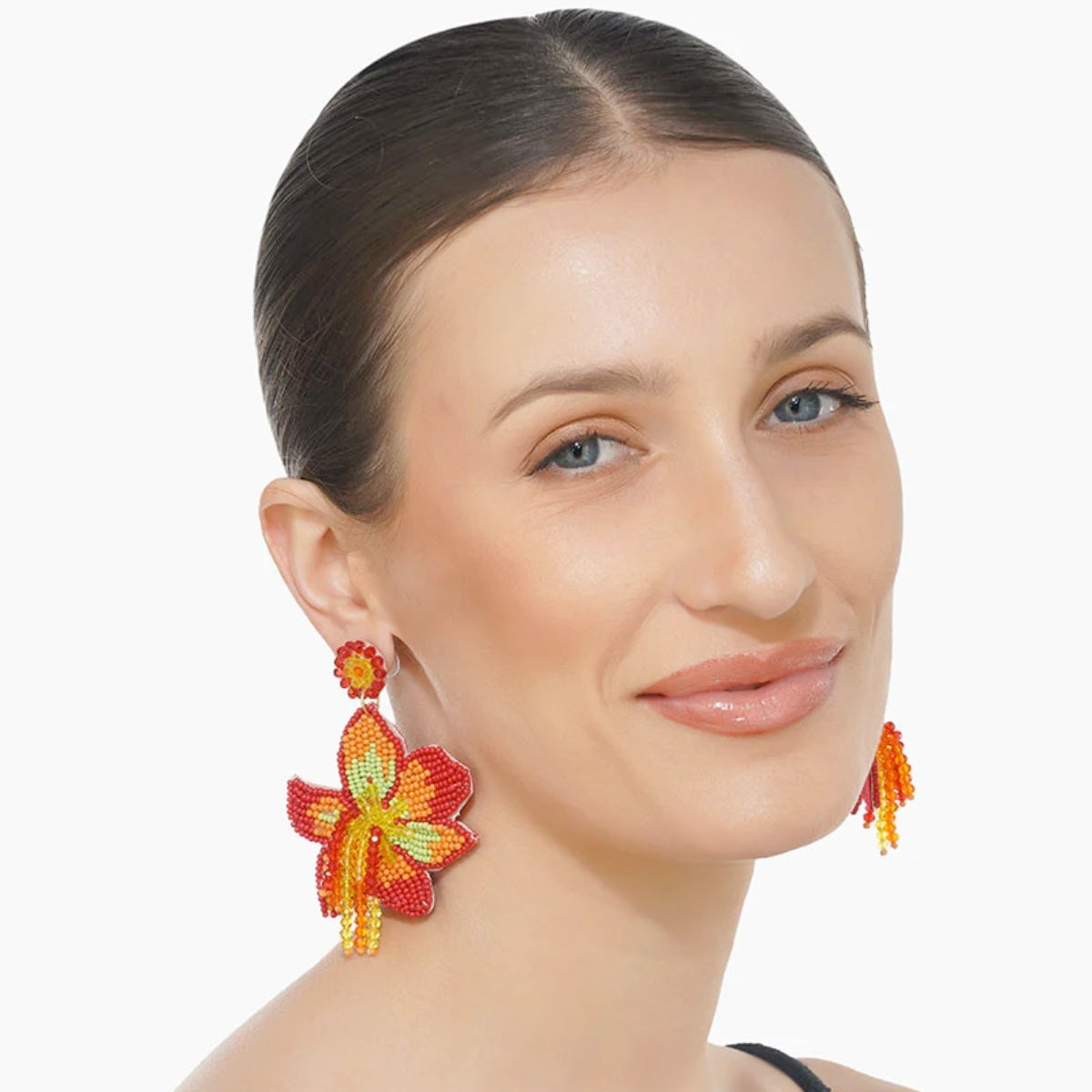 Buy America & Beyond Coral Lily Earrings Online for Women | Free 3-Hour Delivery in Dubai | Boom & Mellow UAE