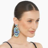 Buy America & Beyond Hamsa Evil Eye Beaded Earrings Online for Women | Free 3-Hour Delivery in Dubai | Boom & Mellow UAE