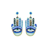 Buy America & Beyond Hamsa Evil Eye Beaded Earrings Online for Women | Free 3-Hour Delivery in Dubai | Boom & Mellow UAE