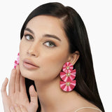 Buy America & Beyond Pink Raffia Earrings Online for Women | Free 3-Hour Delivery in Dubai | Boom & Mellow UAE