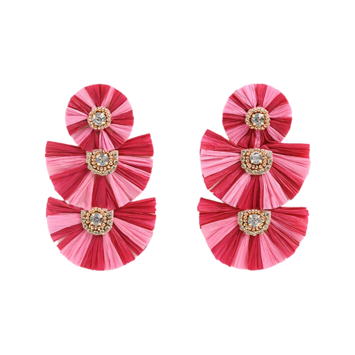 Buy America & Beyond Pink Raffia Earrings Online for Women | Free 3-Hour Delivery in Dubai | Boom & Mellow UAE