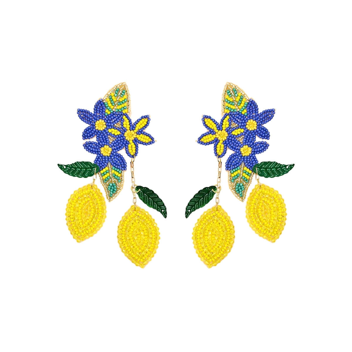 Buy America & Beyond Positano Lemon Beaded Long Earrings Online for Women | Free 3-Hour Delivery in Dubai | Boom & Mellow UAE