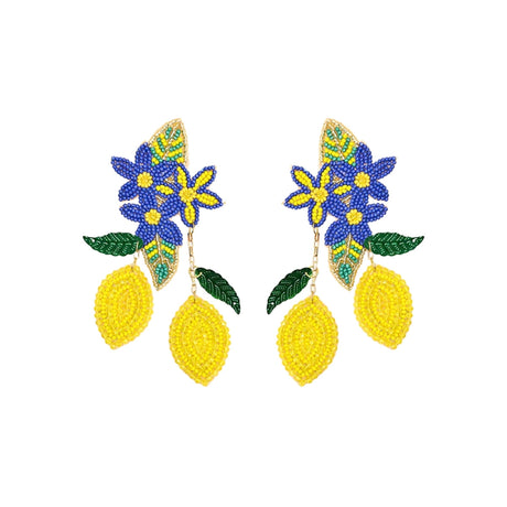 Buy America & Beyond Positano Lemon Beaded Long Earrings Online for Women | Free 3-Hour Delivery in Dubai | Boom & Mellow UAE