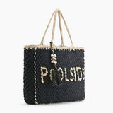 Buy America & Beyond Black Poolside Jute Macrame Tote Bag Online for Women | Free 3-Hour Delivery in Dubai | Boom & Mellow UAE