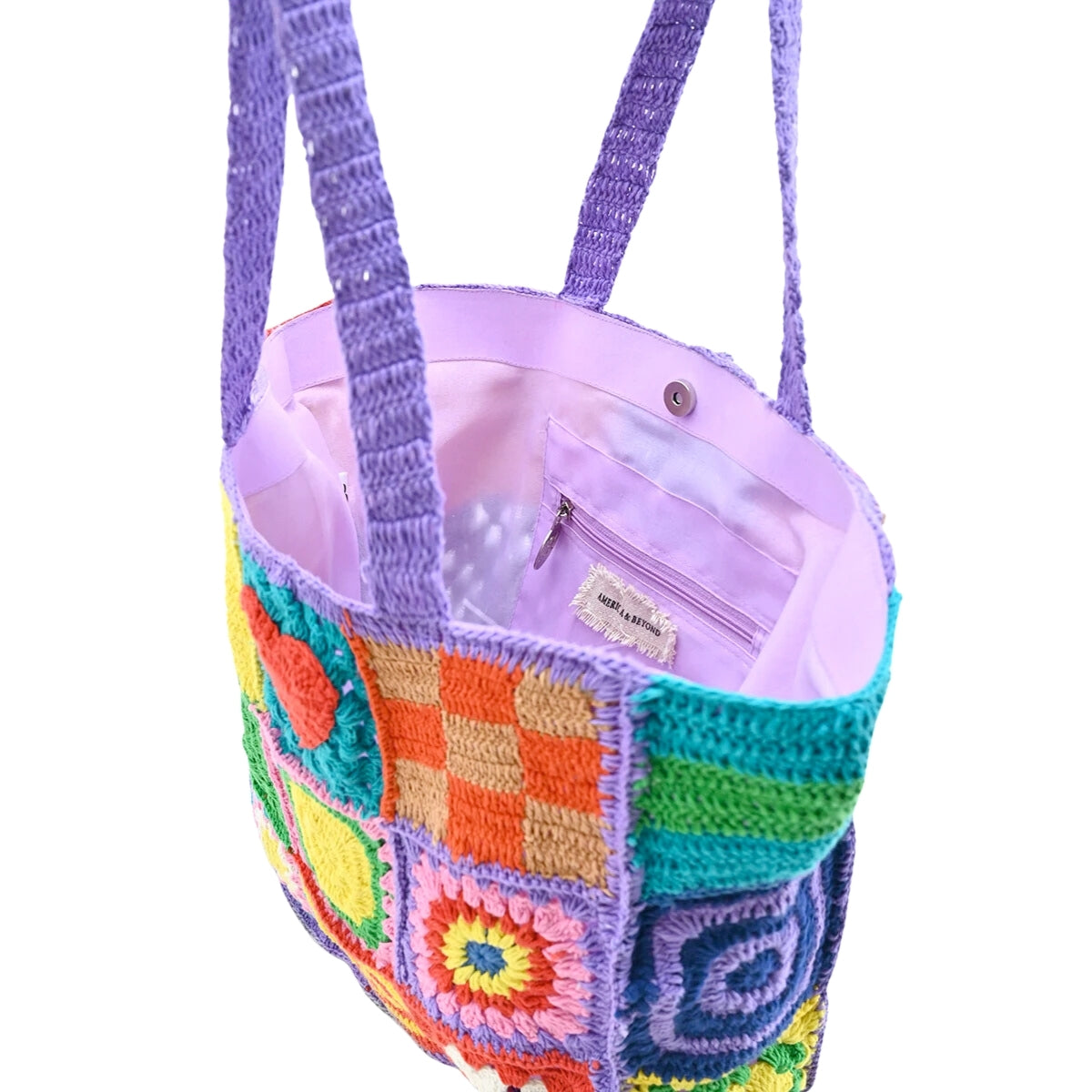 Buy America & Beyond Fun Crochet Pop Culture Tote Bag Online for Women | Free 3-Hour Delivery in Dubai | Boom & Mellow UAE