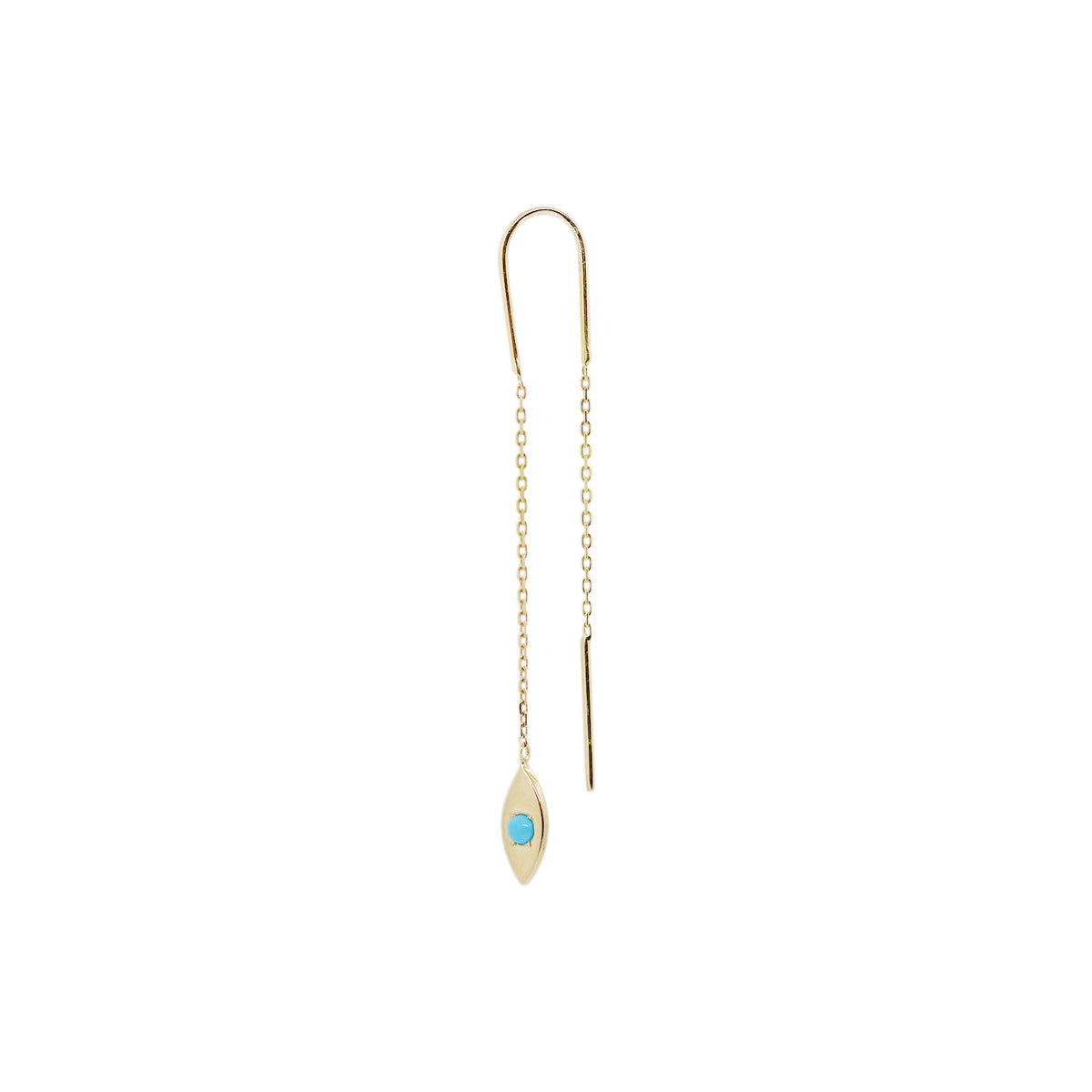 Buy Ishq Tiny Dangling Eye Chain Earring with Turquoise Stone Online for Women | Free 3-Hour Delivery in Dubai | Boom & Mellow UAE