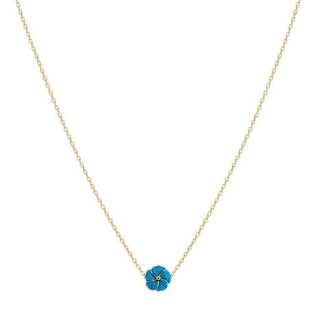 Buy Ishq 18k Gold Initial K with Blue Flower Necklace Online for Women | Free 3-Hour Delivery in Dubai | Boom & Mellow UAE