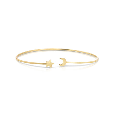 Buy Lucky Feather Moon And Star Connection Cuff Bracelet Online for Women | Free 3-Hour Delivery in Dubai | Boom & Mellow UAE