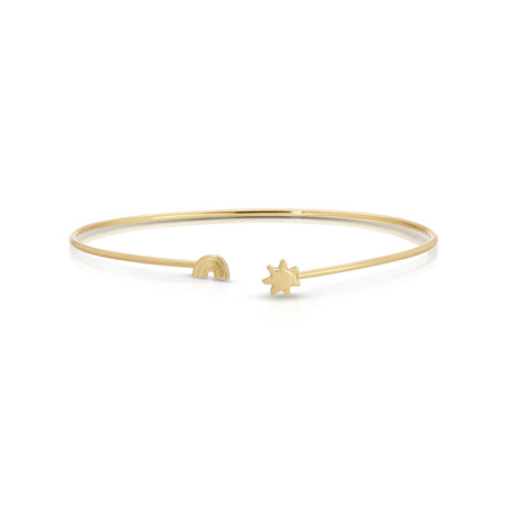 Buy Lucky Feather Sun And Rainbow Connection Cuff Bracelet Online for Women | Free 3-Hour Delivery in Dubai | Boom & Mellow UAE