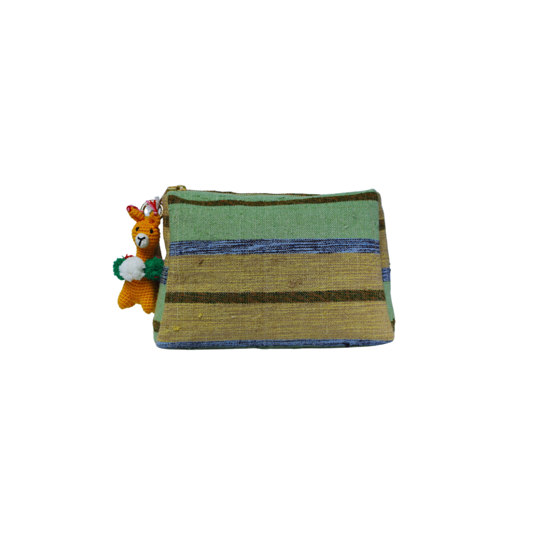 Basma Collection Green Striped Woven Pouch Online for Women | Free 3-Hour Delivery in Dubai | Boom & Mellow UAE