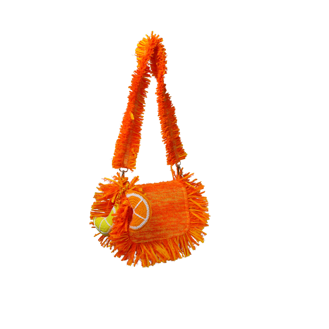 Basma Collection Orange Woven Sling Bag Online for Women | Free 3-Hour Delivery in Dubai | Boom & Mellow UAE