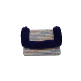 Basma Collection Navy Blue Fringed Woven Clutch Bag Online for Women | Free 3-Hour Delivery in Dubai | Boom & Mellow UAE