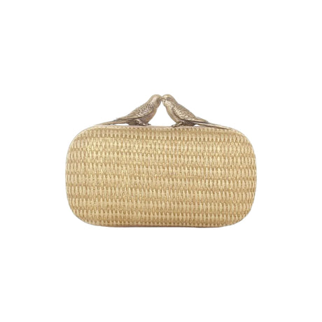 Buy Sarah's Bag Birds Gold Straw Clutch for Women | Free 3-Hour Delivery in Dubai | Boom & Mellow UAE