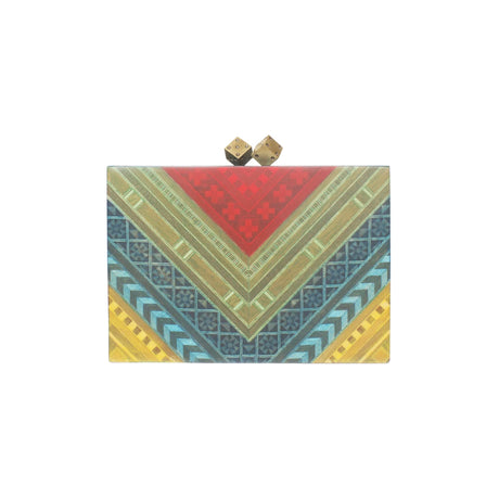 Buy Sarah's Bag Afro Color Marquetry Clutch for Women | Free 3-Hour Delivery in Dubai | Boom & Mellow UAE