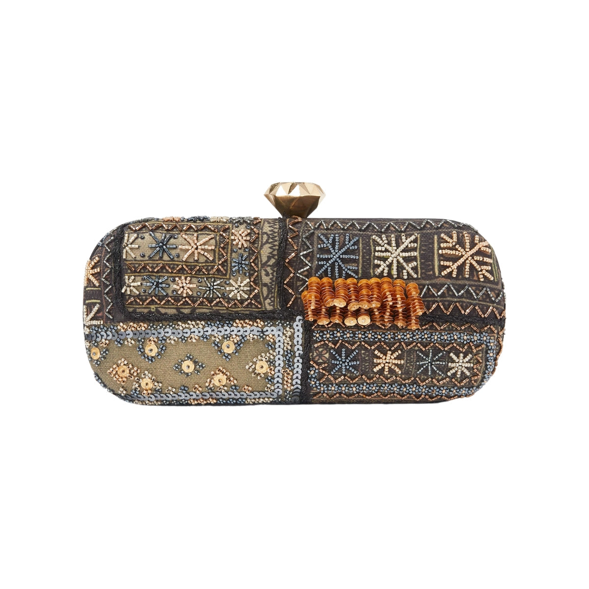 Buy Sarah's Bag Metallic Bedouin Box Clutch for Women | Free 3-Hour Delivery in Dubai | Boom & Mellow UAE