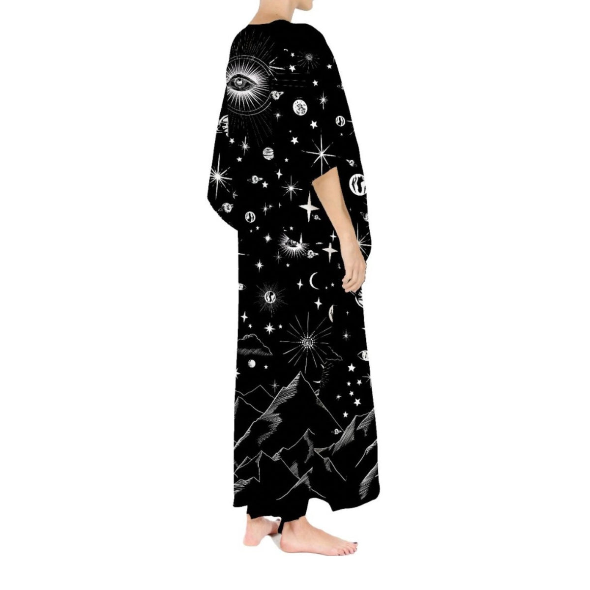 Buy Tala Tayara Concept Black Astro Eye Kaftan Online for Women | Free 3-Hour Delivery in Dubai | Boom & Mellow UAE