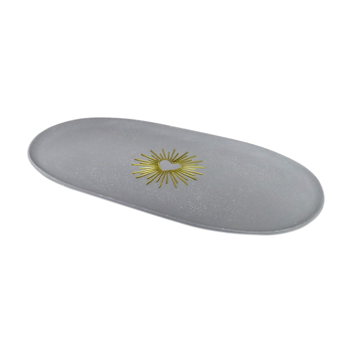 Buy Il Etait Une Fois Grey Brass Heart Large Oval Tray Online for Women | Free 3-Hour Delivery in Dubai | Boom & Mellow UAE