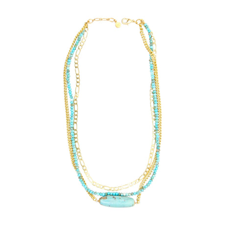 Buy Catherine Page Jewelry Turquoise Palladio Triple Strand Necklace Online for Women | Free 3-Hour Delivery in Dubai | Boom & Mellow UAE