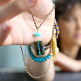 Buy Catherine Page Jewelry Labradorite With Dark Turquoise Provo Knotted Necklace Online for Women | Free 3-Hour Delivery in Dubai | Boom & Mellow UAE