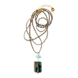 Buy Catherine Page Jewelry Labradorite With Dark Turquoise Provo Knotted Necklace Online for Women | Free 3-Hour Delivery in Dubai | Boom & Mellow UAE