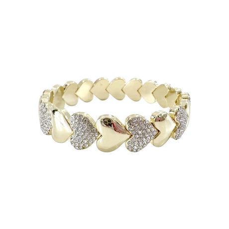 Buy Gemelli Gold Heart Channel Bracelet Online for Women | Free 3-Hour Delivery in Dubai | Boom & Mellow UAE