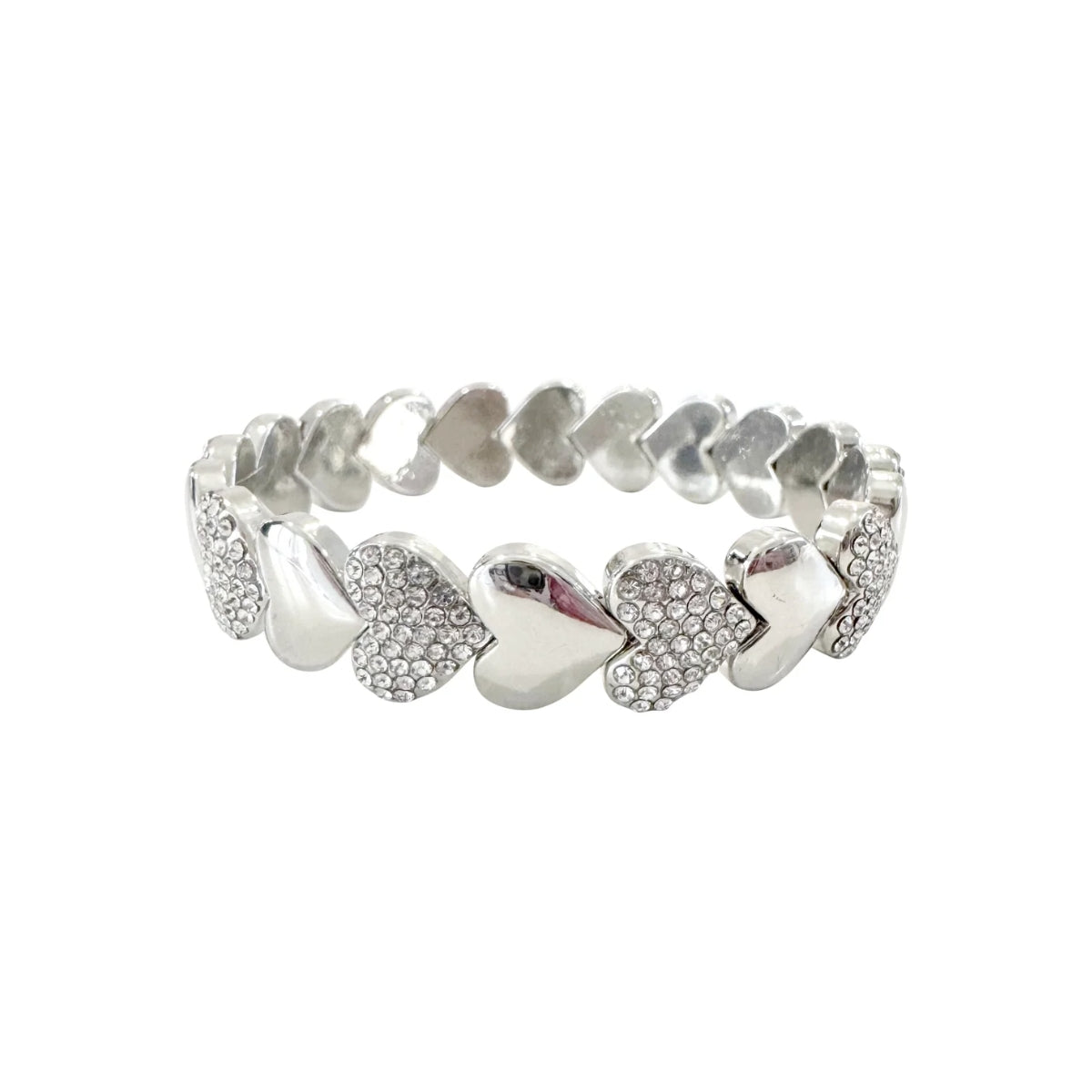 Buy Gemelli Silver Heart Channel Bracelet Online for Women | Free 3-Hour Delivery in Dubai | Boom & Mellow UAE