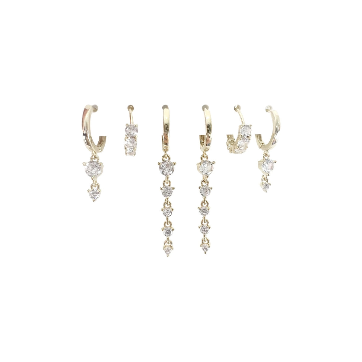 Buy Gemelli Multi Huggie Set Earrings Online for Women | Free 3-Hour Delivery in Dubai | Boom & Mellow UAE