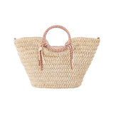 Buy Alex.Max Beige Woven Straw Beach Bag with Round Handle Online for Women | Free 3-Hour Delivery in Dubai | Boom & Mellow UAE