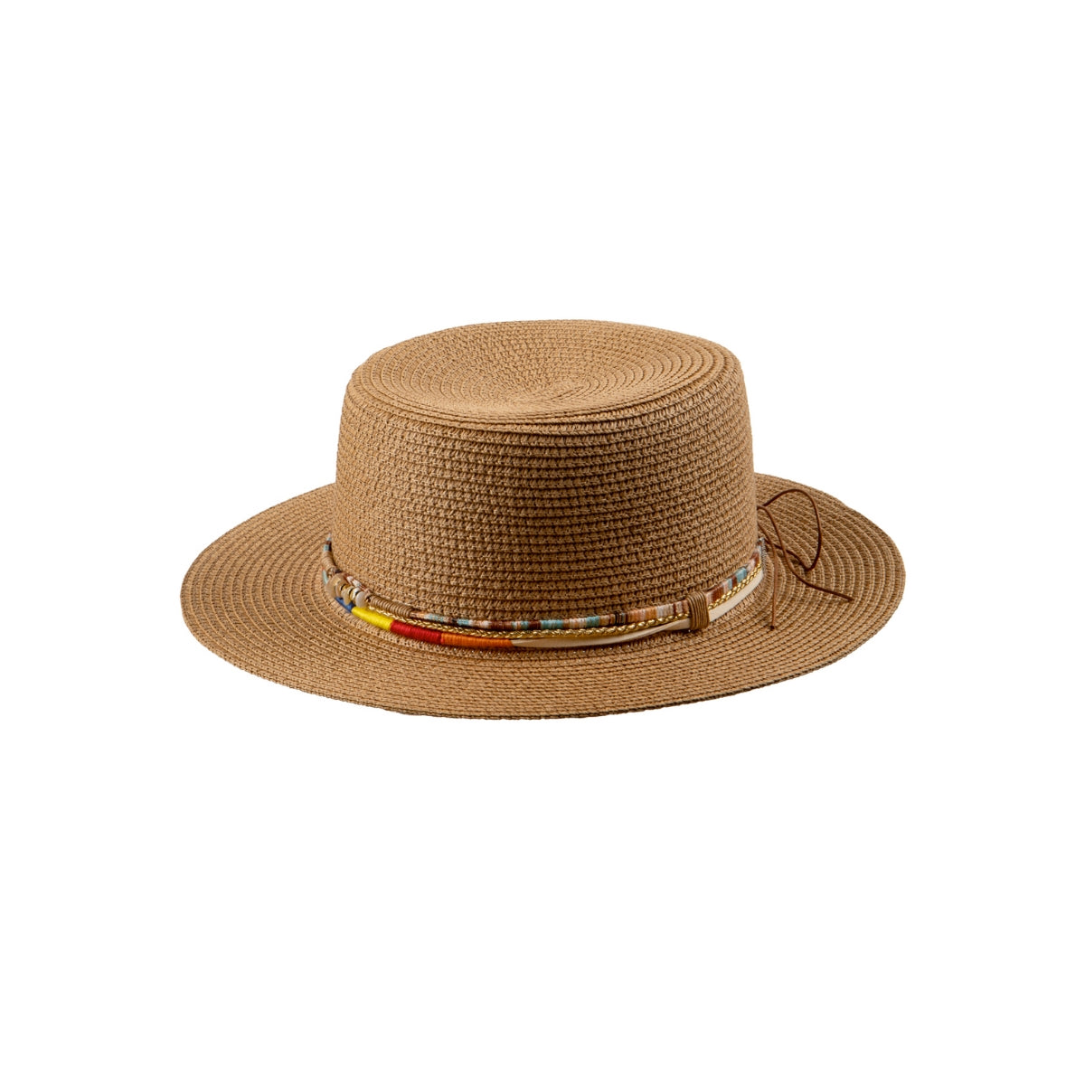 Buy Alex.Max Camel Boater Hat with Colorful Braided Band Online for Women | Free 3-Hour Delivery in Dubai | Boom & Mellow UAE