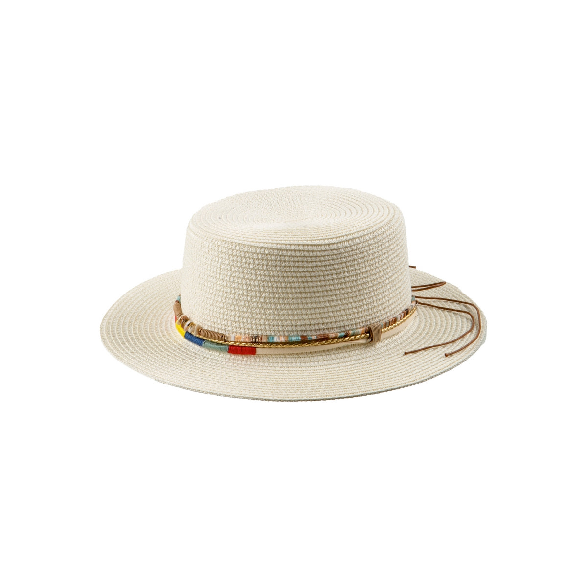 Buy Alex.Max Ivory Boater Hat with Colorful Braided Band Online for Women | Free 3-Hour Delivery in Dubai | Boom & Mellow UAE