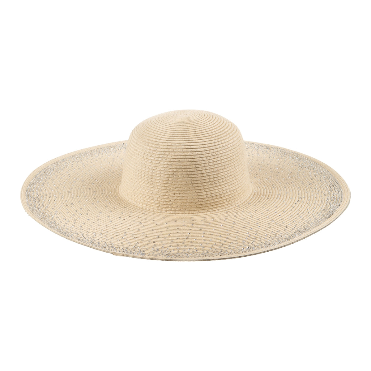 Buy Alex.Max Sparkling Beige Wide Brim Floppy Hat with Rhinestones Online for Women | Free 3-Hour Delivery in Dubai | Boom & Mellow UAE