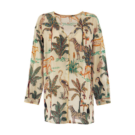 Buy Alex.Max Tropical Print Beige Long Sleeves Top Online for Women | Free 3-Hour Delivery in Dubai | Boom & Mellow UAE