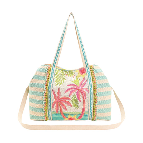 Buy America & Beyond Palms Away Embellished Tote Bag Online for Women | Free 3-Hour Delivery in Dubai | Boom & Mellow UAE