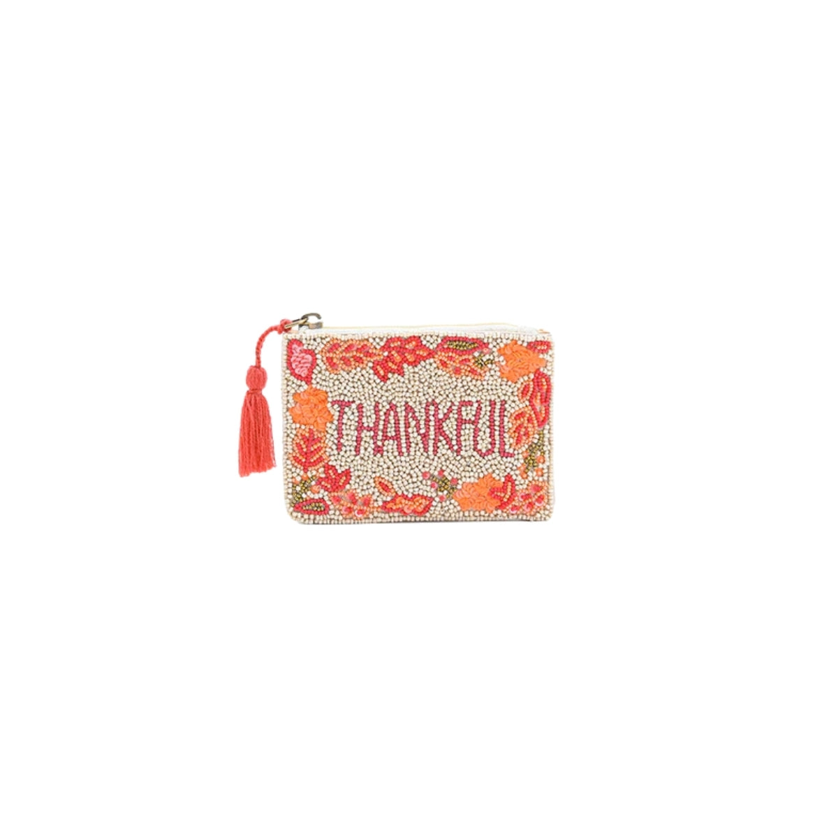 Buy America & Beyond Autumn Thankful Embroidered Pouch Online for Women | Free 3-Hour Delivery in Dubai | Boom & Mellow UAE