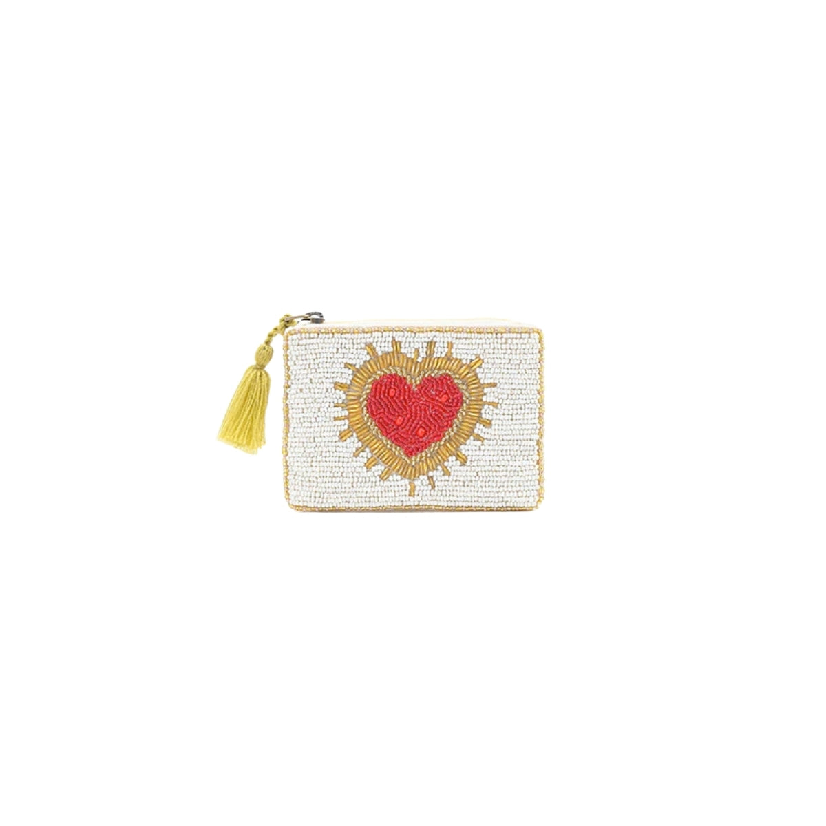 Buy America & Beyond Flaming Heart Embroidered Pouch Online for Women | Free 3-Hour Delivery in Dubai | Boom & Mellow UAE