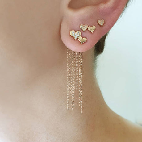 By Delcy Double Pixel Hearts Earring | Boom & Mellow