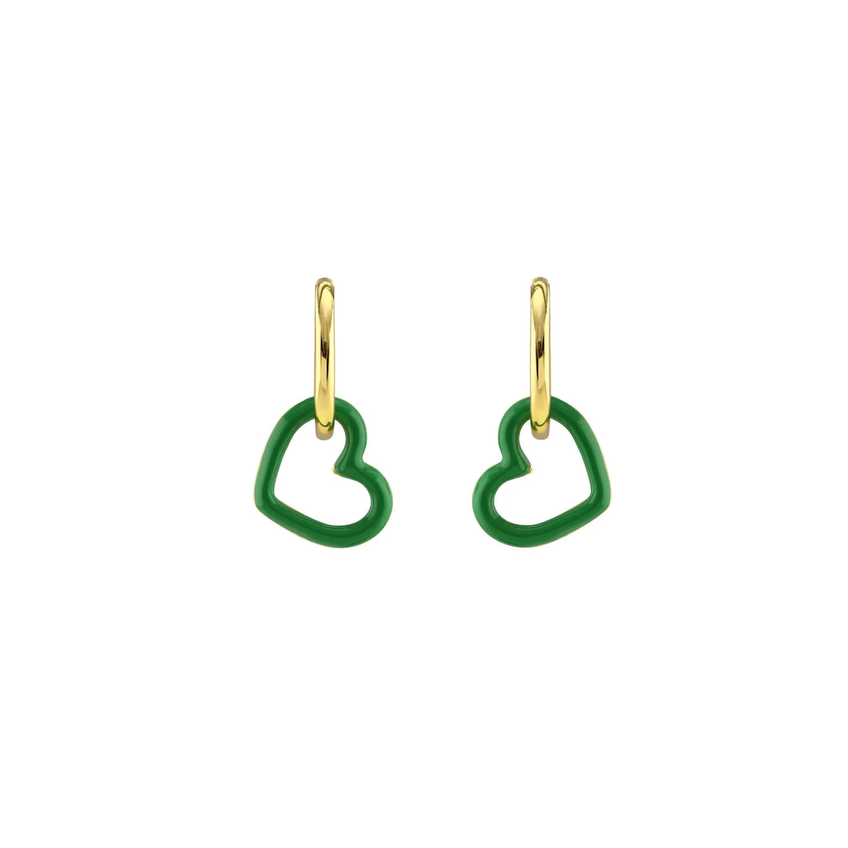 Buy Kris Nations Green Heart Hoop Earrings Online for Women | Free 3-Hour Delivery in Dubai | Boom & Mellow UAE