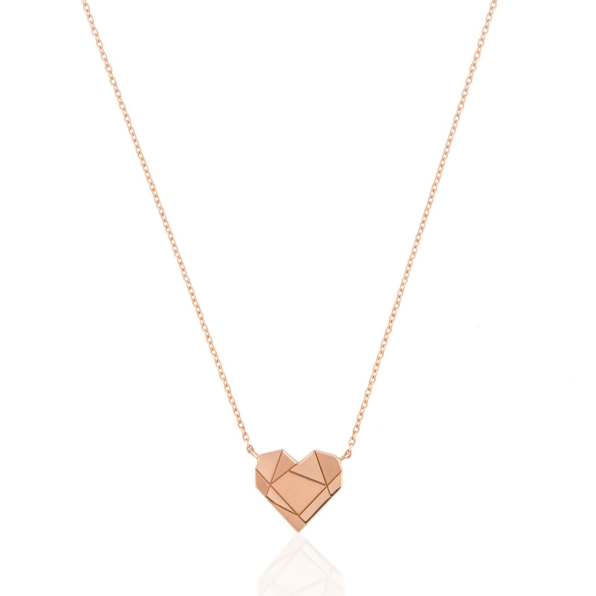 Buy By Delcy 18k Pink Gold Folding Heart Beats Necklace Online for Women | Free 3-Hour Delivery in Dubai | Boom & Mellow UAE