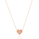 Buy By Delcy 18k Pink Gold Folding Heart Beats Necklace Online for Women | Free 3-Hour Delivery in Dubai | Boom & Mellow UAE