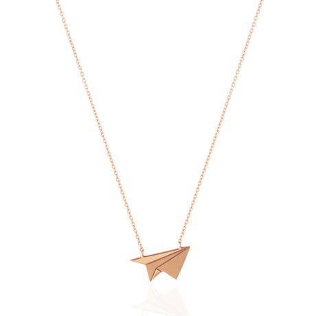 Buy By Delcy 18k Pink Gold Origami Plane Necklace Online for Women | Free 3-Hour Delivery in Dubai | Boom & Mellow UAE