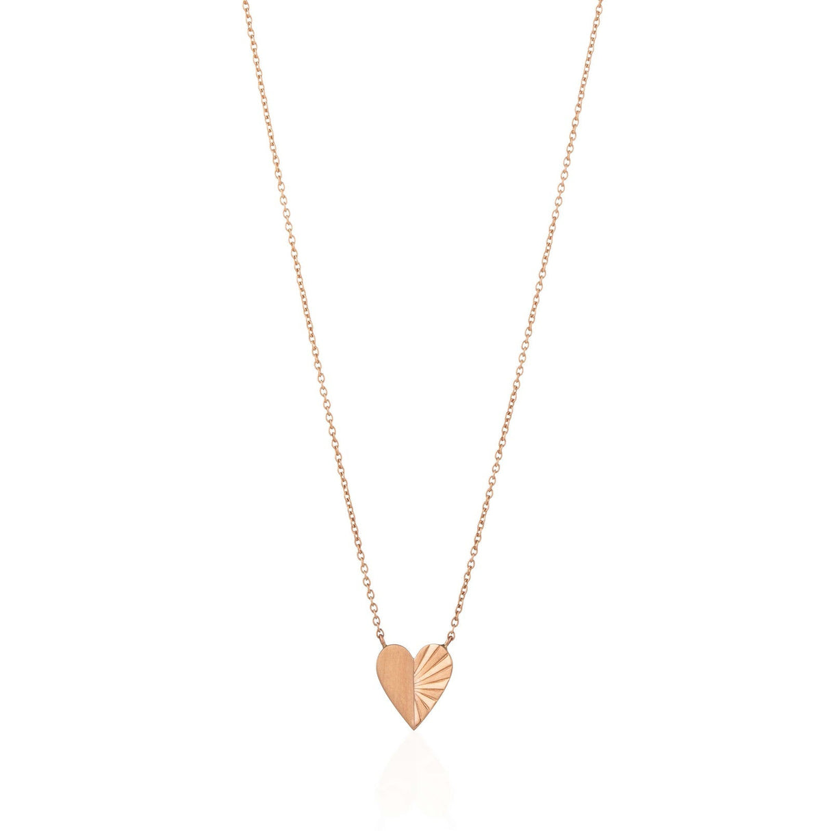 Buy By Delcy 18k Pink Gold Folding Heart Beats Necklace Online for Women | Free 3-Hour Delivery in Dubai | Boom & Mellow UAE