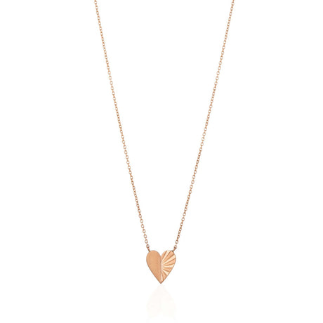 Buy By Delcy 18k Pink Gold Folding Heart Beats Necklace Online for Women | Free 3-Hour Delivery in Dubai | Boom & Mellow UAE