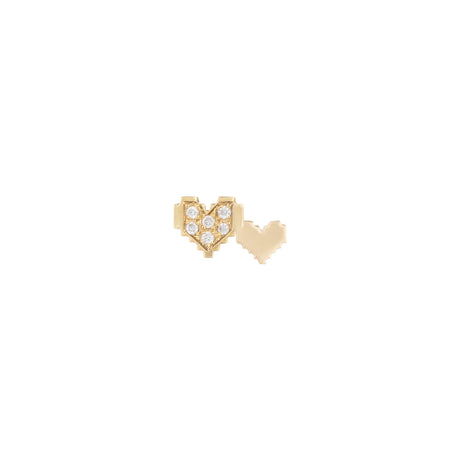 By Delcy Double Pixel Hearts Earring | Boom & Mellow