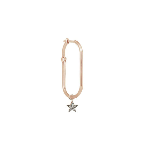 Buy 14k Rose Gold Star Equality Hoop Earring with White Diamond | Kismet by Milka | Fine Jewelry | Earring