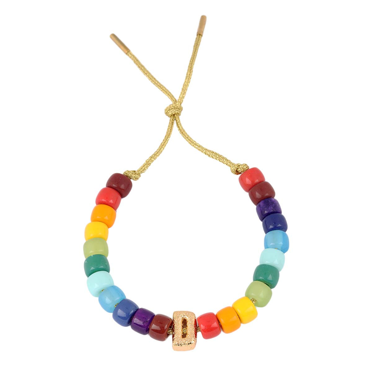 Buy Open Heart Initial Colorful Beads Bracelet Online for Women | Free 3-Hour Delivery in Dubai | Boom & Mellow UAE