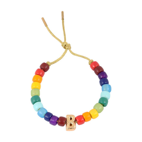 Buy Open Heart Initial Colorful Beads Bracelet Online for Women | Free 3-Hour Delivery in Dubai | Boom & Mellow UAE